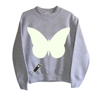 Butterfly Glow In The Dark Interactive Kids T Shirt, 7 of 8