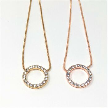 Halo Crystal Circle Necklace, 3 of 6