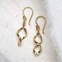 18k Gold Plated Brass Dangly Simple Twist Earrings, thumbnail 1 of 5