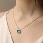 Navy Blue Leaf Necklace, thumbnail 4 of 7