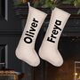 Personalised Nordic Grey Piped Christmas Stocking, thumbnail 3 of 8