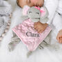 Personalised Pink Bobble Elephant Comforter Blanket Set, thumbnail 4 of 9