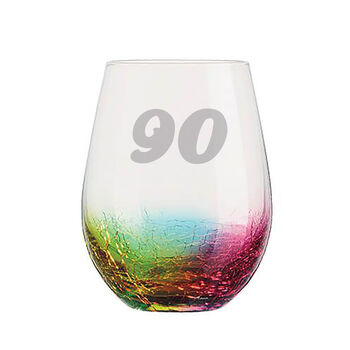 Personalised Rainbow Glass Tumbler 90th Birthday, 3 of 3