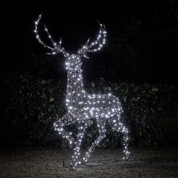 Xl Studley Rattan Stag Dual LED Light Up Reindeer, 3 of 3