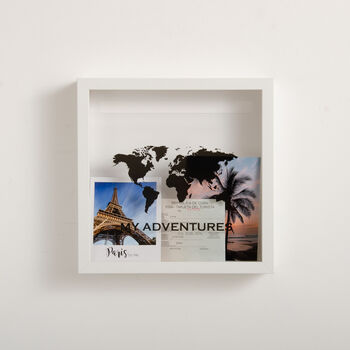 Personalised World Map Travel Memory Frame, 5 of 6