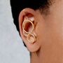 Sterling Silver Double Circle Topaz Gemstone Ear Cuffs, thumbnail 5 of 6