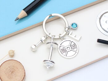 Weightlifting Gym Personalised Keyring Bodybuilding Present, 2 of 10