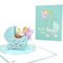 Pop Up 3D Newborn Baby Boy Card, thumbnail 3 of 3