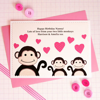 'Little Monkey' Personalised Birthday Card, 6 of 6