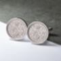 1956 70th Birthday Sixpence Coin Cufflinks, thumbnail 1 of 4