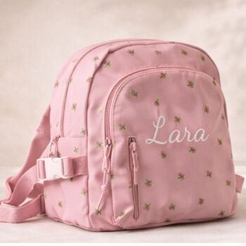 Personalised Embroidered Ditsy Floral Girls Rounded Backpack, 3 of 5