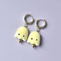 Handmade Ceramic Ghost Earrings In Pastel Colours, thumbnail 5 of 8