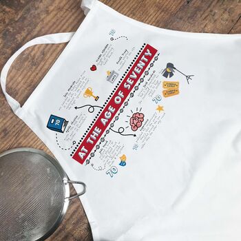 Personalised 70th Birthday White Apron, 8 of 10