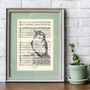 Singing Bird Screen Print On Vintage Sheet Music Paper, thumbnail 1 of 6