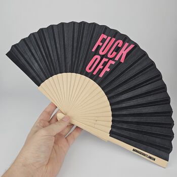 Handheld Fuck Off In Pink Folding Fan, 3 of 3