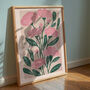 Pink Flowers Japanese Style Art Print, thumbnail 2 of 4