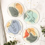 Coasters Set Of Four, Abstract Faces, thumbnail 10 of 10