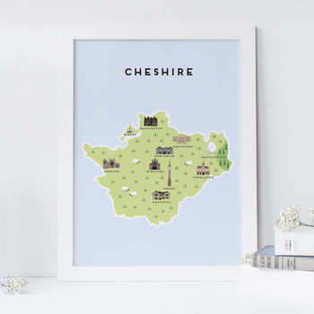 Map Of Cheshire Print By Pepper Pot Studios | notonthehighstreet.com