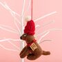 Personalised Brown Felt Dog Christmas Tree Decoration, thumbnail 2 of 5
