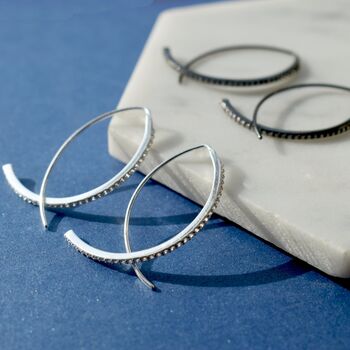 Gold Plated Silver White Topaz Wishbone Earrings, 4 of 6