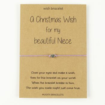 Christmas Wish For My Niece Charm Bracelet And Card, 3 of 4