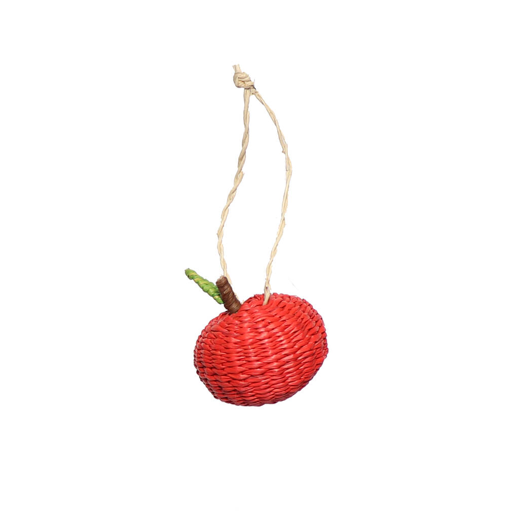 Woven Fruit Apple Decoration, 7cm By The Conscious