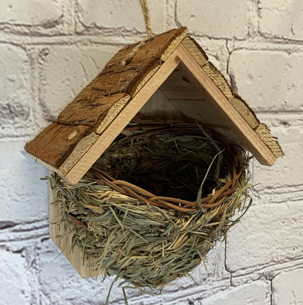 Woven House Martin Nest Box With Wooden Roof By Garden Selections ...