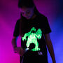 Kids Slime Monster Interactive Glow T Shirt, thumbnail 2 of 6