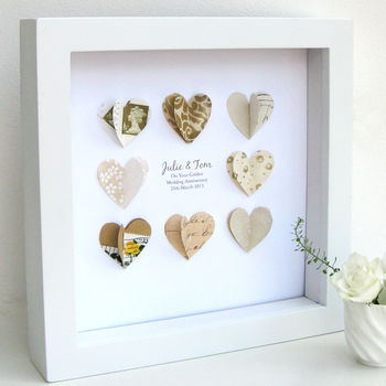 personalised golden wedding anniversary paper hearts by sweet dimple ...