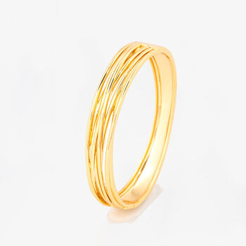 Nami 18 K Gold Plated Twist Bangle, 4 of 5