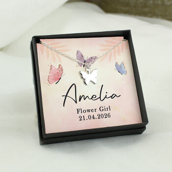 Personalised Sentiment Card And Butterfly Necklace, 3 of 5