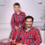Unisex Kids Brushed Woven Red Check Pyjamas, thumbnail 2 of 4