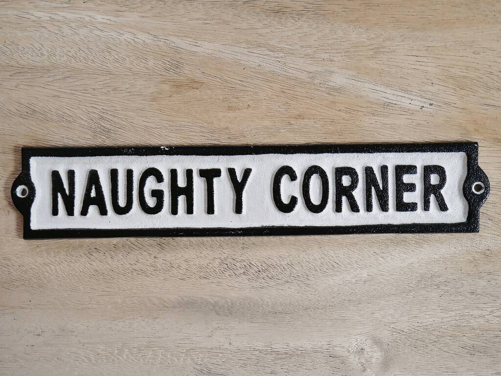 'Naughty Corner' Cast Iron Wall Sign