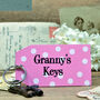 Spotty Granny's Nana's Gran's Keys Key Ring, thumbnail 1 of 3