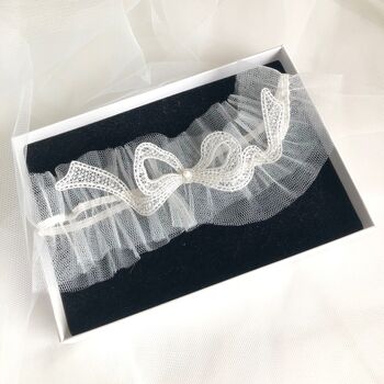 Bow Tulle Wedding Garter, 2 of 8