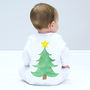 Christmas Tree Baby Sleepsuit, thumbnail 2 of 4