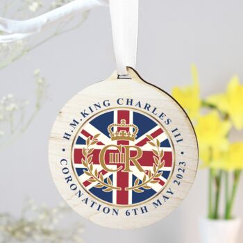 Wooden Customised King Charles Union Jack Decoration, 2 of 4