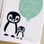 Personalised Daddy Father's Card With Penguins, thumbnail 3 of 3