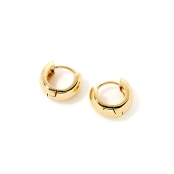 18ct Gold Plated Sterling Silver Chunky Hoop Earrings, 3 of 4