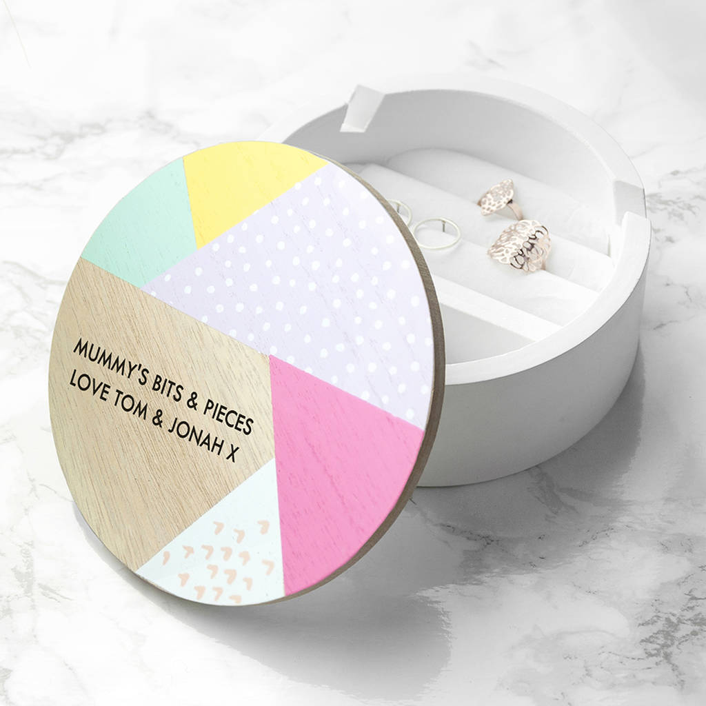 Personalised Geometric Jewellery Box By The Letteroom