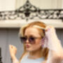 Blue Grey Square Narrow Block Sunglasses, thumbnail 2 of 3