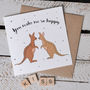 'You Make Me So Hoppy' Kangaroo Pun Card, thumbnail 1 of 1