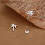 Palm Tree 16 G Flat Back Earrings In Sterling Silver, thumbnail 6 of 11