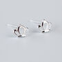 Sterling Silver Tiny Crown Stud Earrings, thumbnail 2 of 5