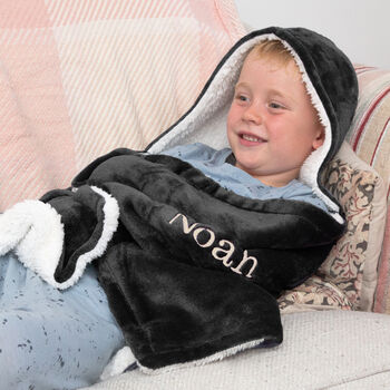 Children's Personalised Hooded Sherpa Blanket, 4 of 11