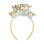 Gold Happy Birthday Headband, thumbnail 2 of 2
