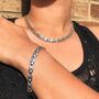 Sterling Silver Hugs And Kisses Necklace, thumbnail 2 of 9