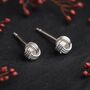 Sterling Silver Love Knot Micro Stud Earrings, thumbnail 1 of 7
