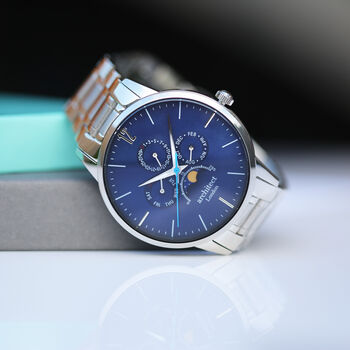 Men's Personalised Watch In Blue Architect Apollo, 4 of 6