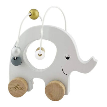 Personalised Wooden Elephant With Abacus Toy, 2 of 2